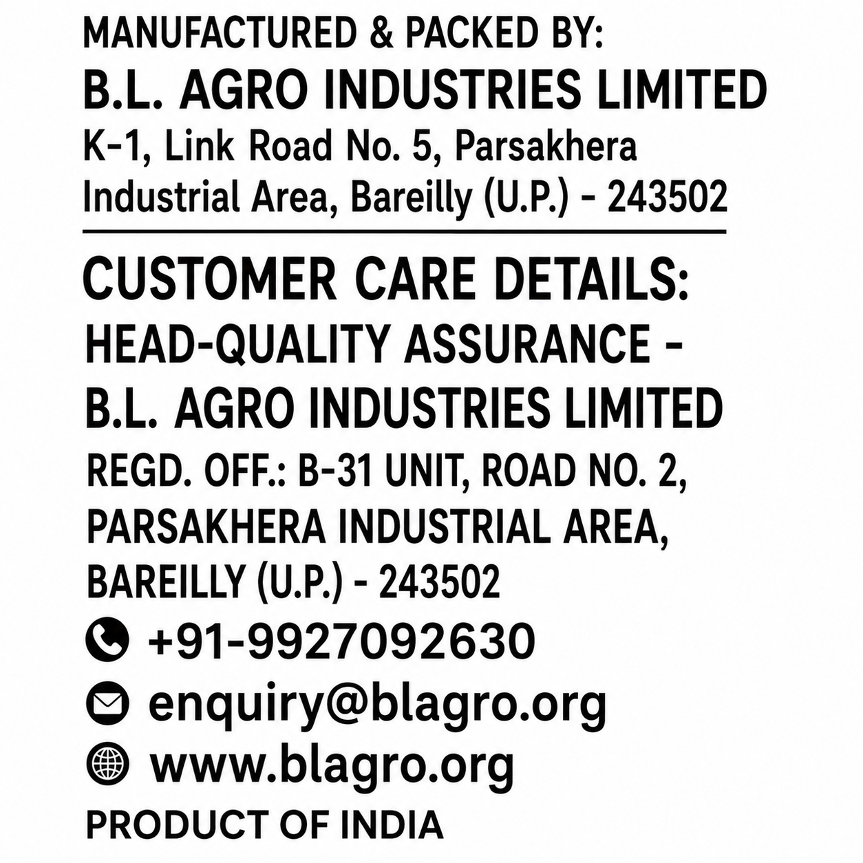 Product detail view
